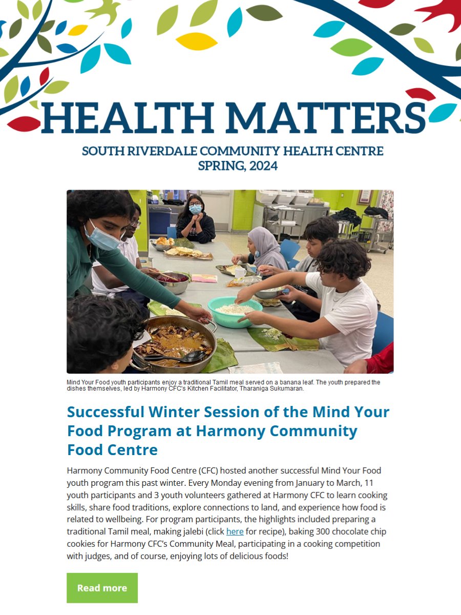 South Riverdale CHC (@sriverdalechc) on Twitter photo #ICYMI we shared the successes of the Mind Your Food program at <a href="/harmony_cfc/">Harmony Community Food Centre</a> in our latest Health Matters Spring 2024 Newsletter! Read this article and others here bit.ly/4c99Qs1 #ICYMI we shared the successes of the Mind Your Food program at <a href="/harmony_cfc/">Harmony Community Food Centre</a> in our latest Health Matters Spring 2024 Newsletter! Read this article and others here bit.ly/4c99Qs1