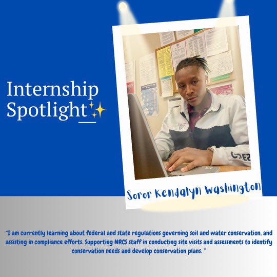 Internship Spotlight✨: This summer, Soror Kendalyn Washington is interning for the NRCS of the USDA in Brookhaven, Ms. Keep up the good work, Ken! 💙