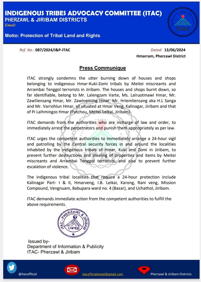 Manipur Tribals' Forum Delhi tweet media