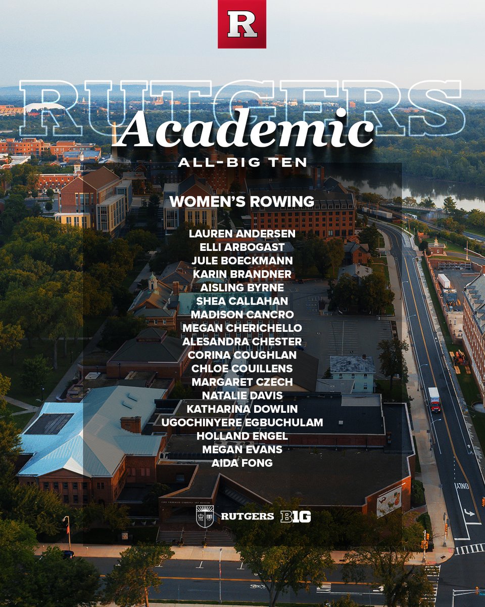 RutgersWRowing's tweet photo. Proud of our 54 Academic All-@bigten selections! Shout out to Jule Boeckmann, Corina Coughlan, Megan Evans, Sydney Lehrer, Sophia Lutz, Emily Mahaffy, and Christina Pender for achieving 4.0 GPA's!

#UpstreamRedTeam /// #GoRU! https://t.co/VNgGfZ93xX