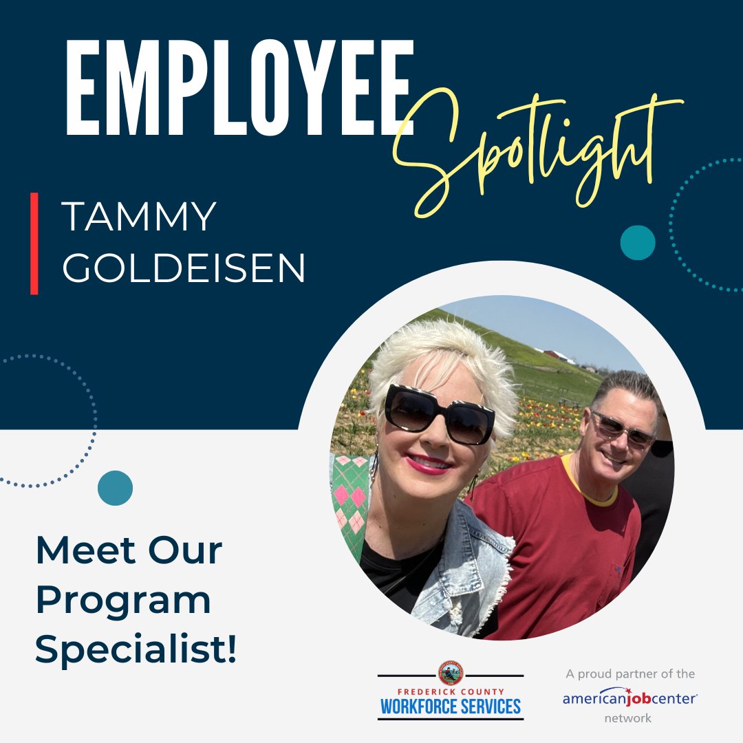 frederickworks's tweet image. Meet Tammy Goldeisen! Tammy is a Program Specialist for Frederick County Workforce Services. READ MORE: tinyurl.com/5f5ypk44 #WorkforceServices #JobSeekerServices #Career Readiness #EmployeeSpotlight #WorkforceChampion