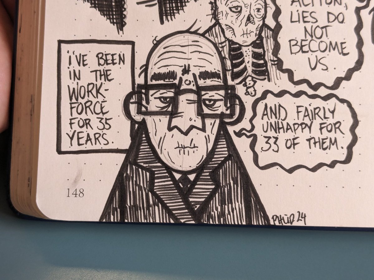 ElBorrachon13's tweet photo. #doodlesofinstagram #phlip #Doodling #independentartist #fortworthartist #chicanoartist #panthercityart #kimberlypencils #sketchbook #makegoodart #makemoreart #officespace #cubiclelife #moviequotes #lyrics #zombie #theundead #workforce #jobs https://t.co/ycyBAAZ2n4