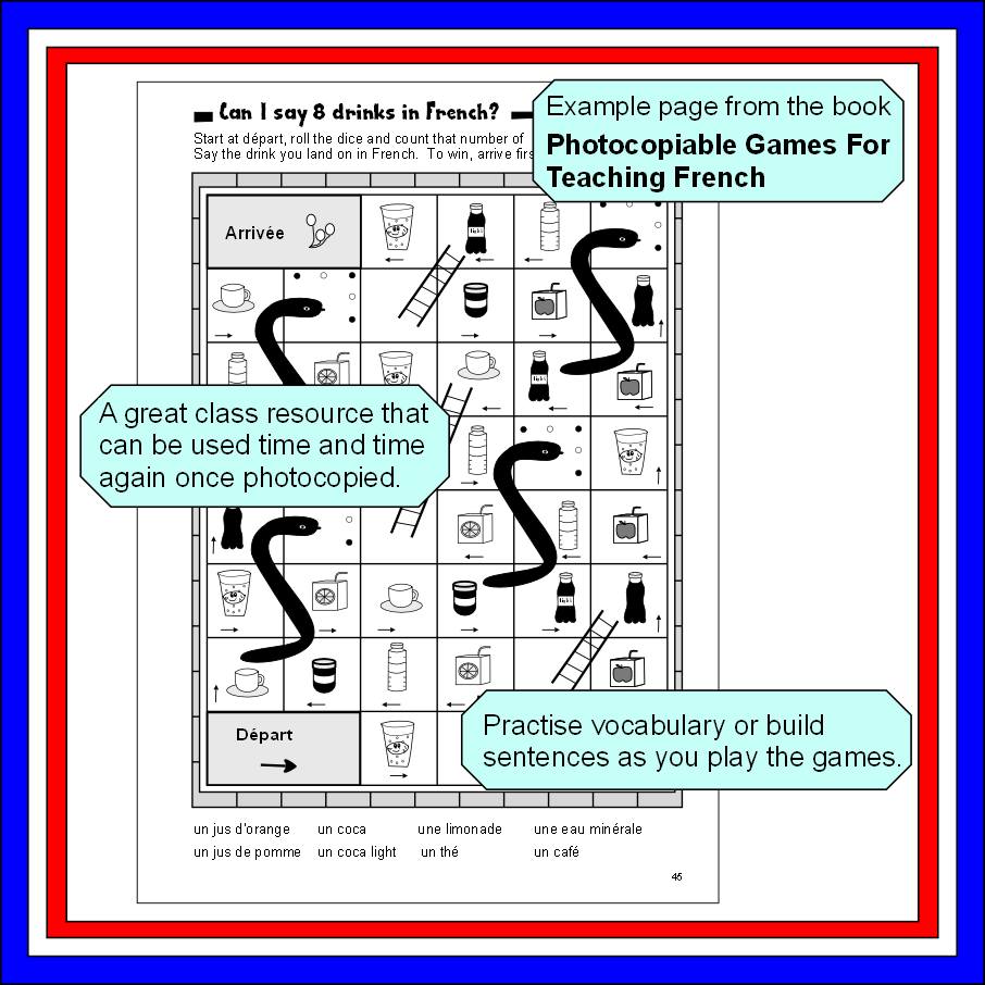 Language games motivate learners and are a nice treat in the summer term. My book Photocopiable Games For Teaching French is packed full of games. Amazon link is amazon.co.uk/Photocopiable-… RRP £12.99. For a limited time there is 10% off #learnFrench #FrenchForKids #teachFrench #mfl