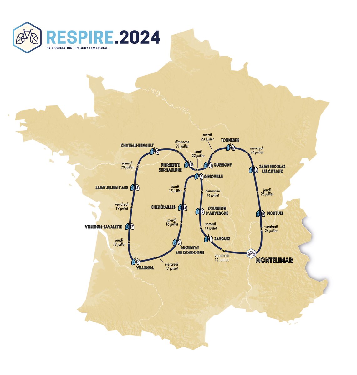 Les amis l’ami <a href="/FrancoisMoscato/">Francois Moscato</a> se lance cet été un défi de costaud: dessiner les plus grands poumons du monde en vélo. 
Il fait ca pour la lutte contre la Mucoviscidose. On s’associe à lui pour faire appel à votre générosité.
don.association-gregorylemarchal.org/respire2k24
Filez vous z’y à l’artiche !