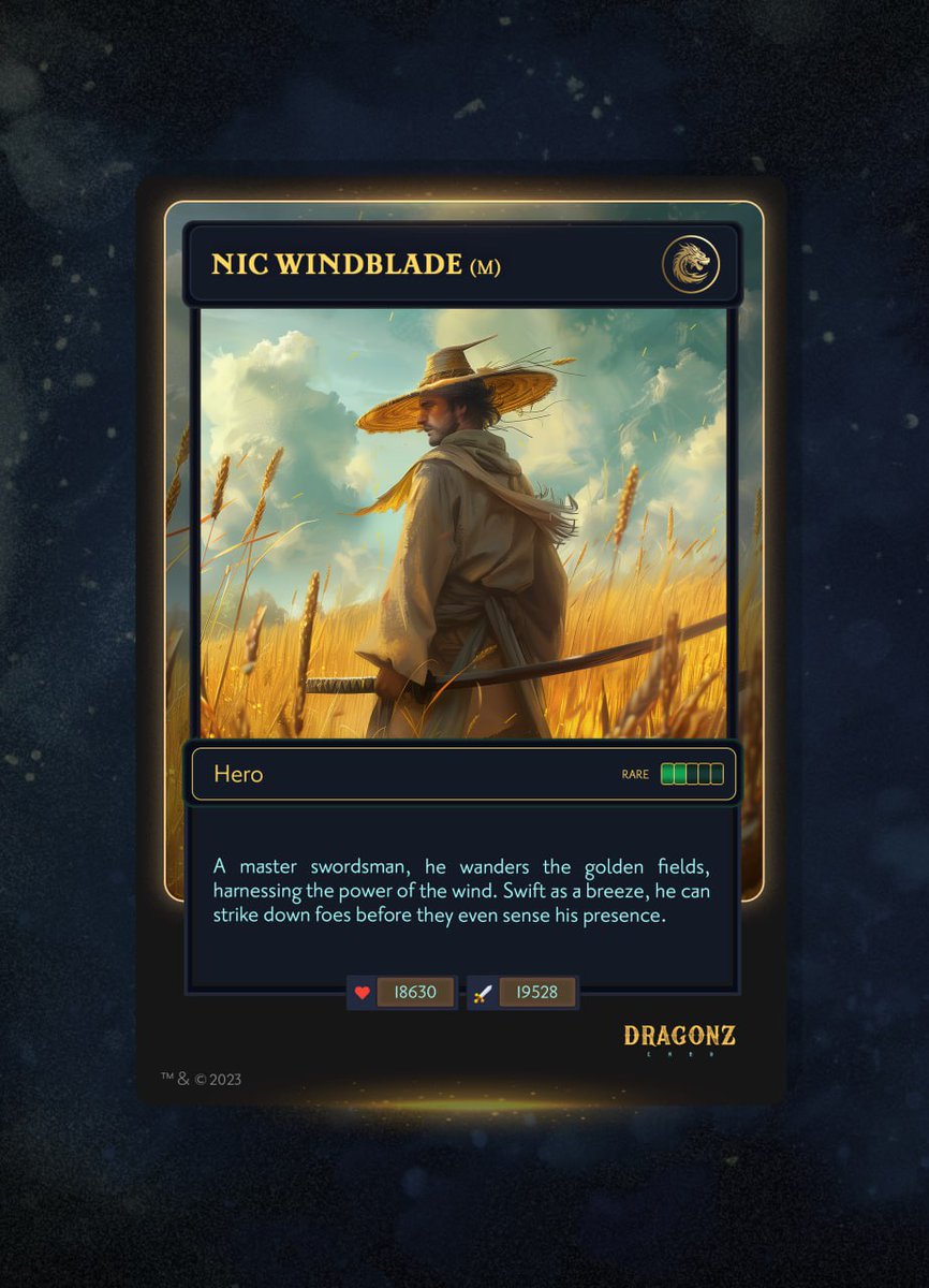🐉 Introducing Nic Windblade! (<a href="/fettuccine_nic/">Nic</a>)

A master swordsman, he wanders the golden fields, harnessing the power of the wind. Swift as a breeze, he can strike down foes before they even sense his presence.

Join our Dragonz Land Bot 👉 t.me/Dragonz_land_b…