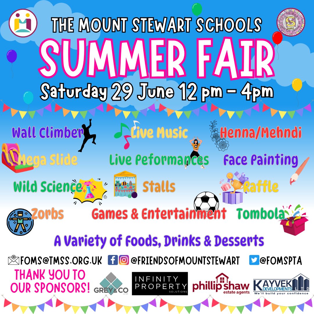 FomsPta's tweet photo. It's nearly time for our MAIN EVENT, so let's all keep positive vibes for good weather βοΈ, good fun π and good times π!
We've got an action packed Summer Fair planned, it'll be π― one not to miss. We can't wait to see the #TMSSCommunity there, bring your family and friends! https://t.co/WsTSmjgJ68