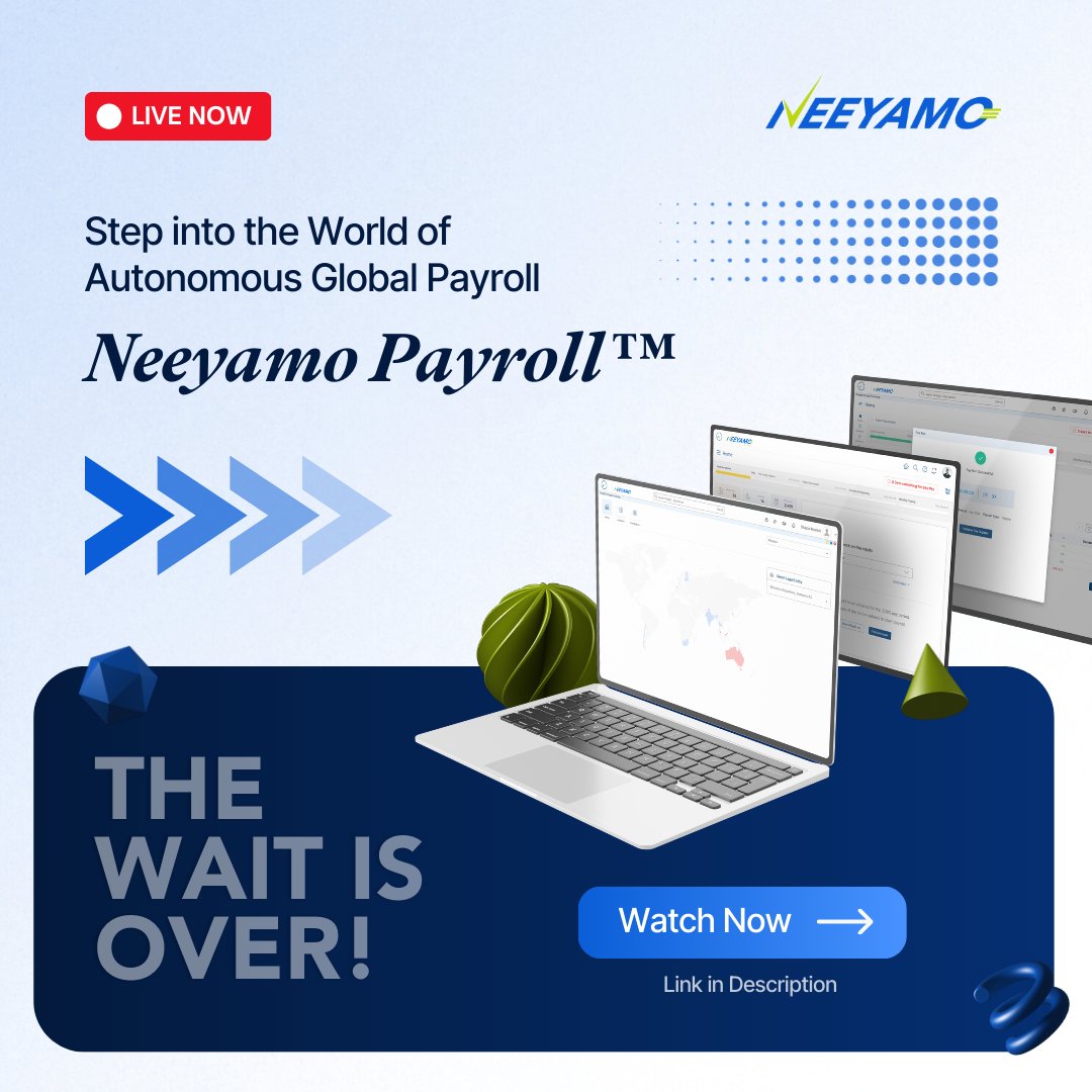 Neeyamo's tweet photo. Join us NOW for an exclusive live demo of #NeeyamoPayrollโข, where we unveil groundbreaking features that will revolutionize the way you manage payroll across borders. ๐
https://t.co/E790yqbV8d
#GlobalPayroll #PayrollAutomation #FutureOfPayroll #WithNeeyamo https://t.co/lsaZ1rsDaF
