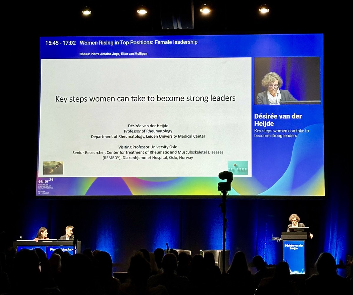 Interesting session organized by <a href="/EMEUNET/">EMEUNET</a> this afternoon on female leadership. First speaker is our guest professor Désirée van der Heijde, sharing insights on key steps women can take to become strong leaders.