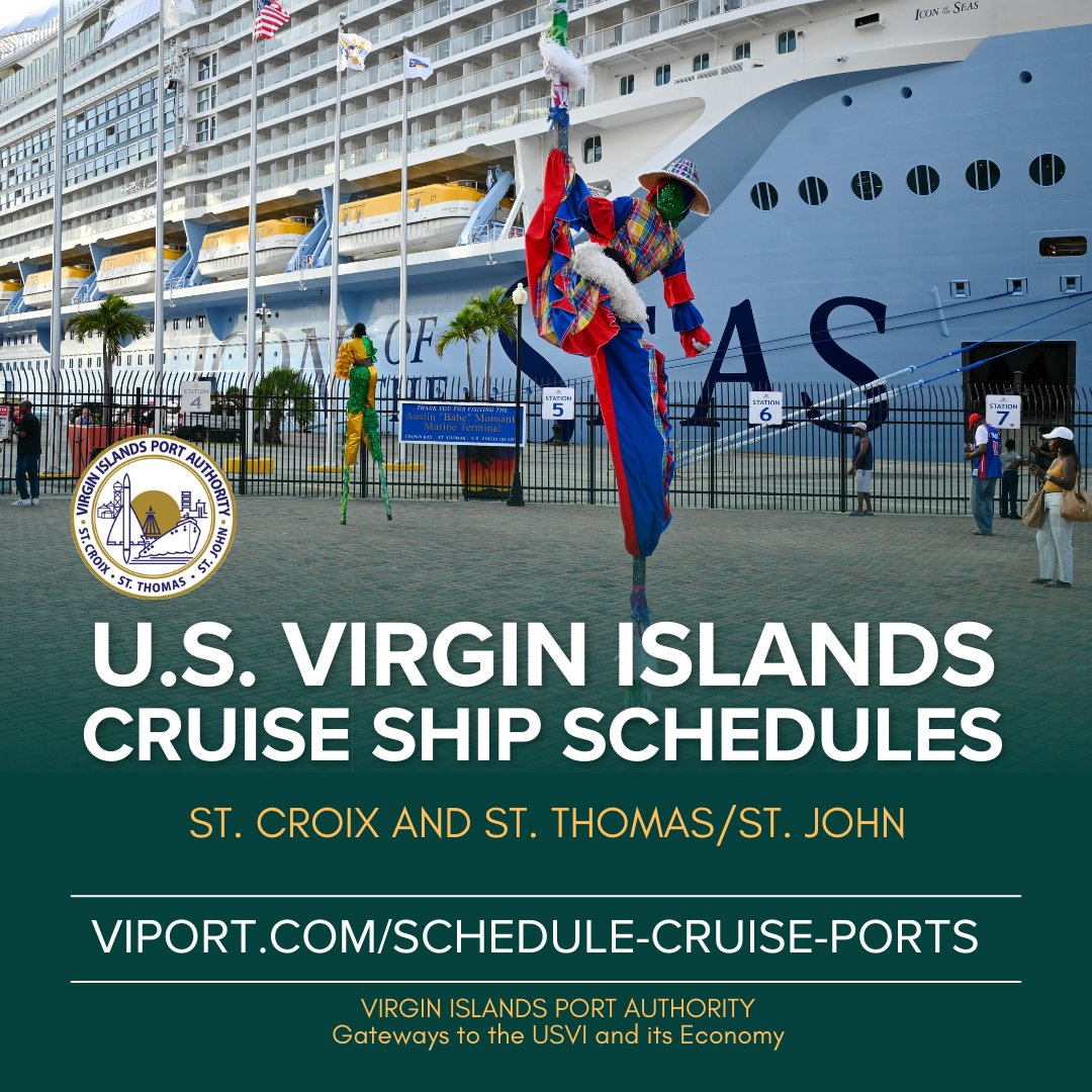 CrownBayCenter's tweet photo. #DidYouKnow: All cruise ship schedules are subject to change. Make sure you have the most up to date listings of the cruise ships that are scheduled to visit the U.S. Virgin Islands. Download schedules from our website: https://t.co/V1Jk9xocyw. https://t.co/Rykl2jvgSx