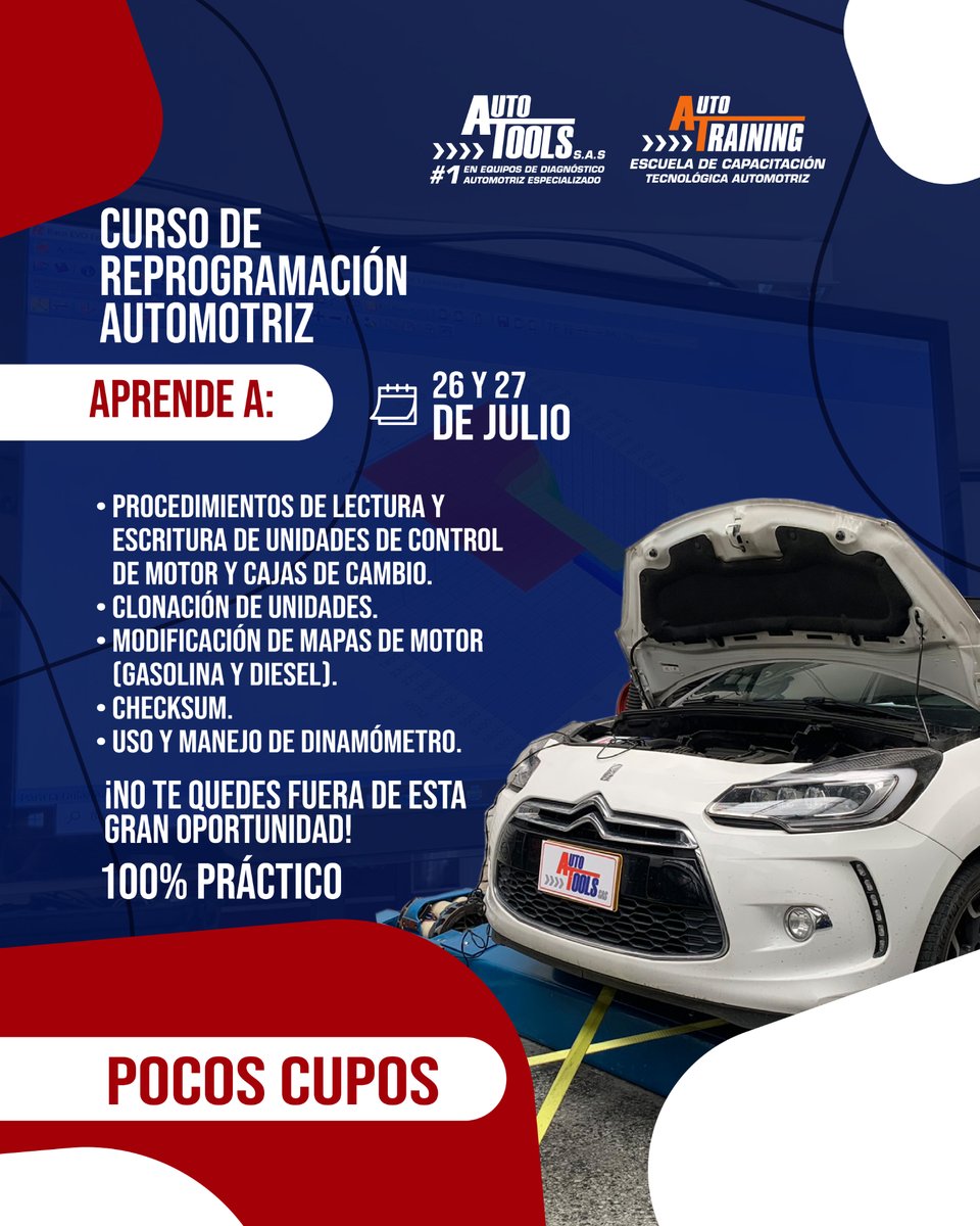 AutotoolsSAS's tweet image. ¡Capacítate y ponte a la vanguardia con nuestros cursos! 🔧

Programación Automotriz ✅
🗓️Fechas: 26 y 27 de julio

¡Conviértete en un experto y aumenta tus oportunidades!

Inscríbete ahora 🙌

#ProgramaciónAutomotriz #Curso #TecnologíaAutomotriz #Capacitación #Mecánica