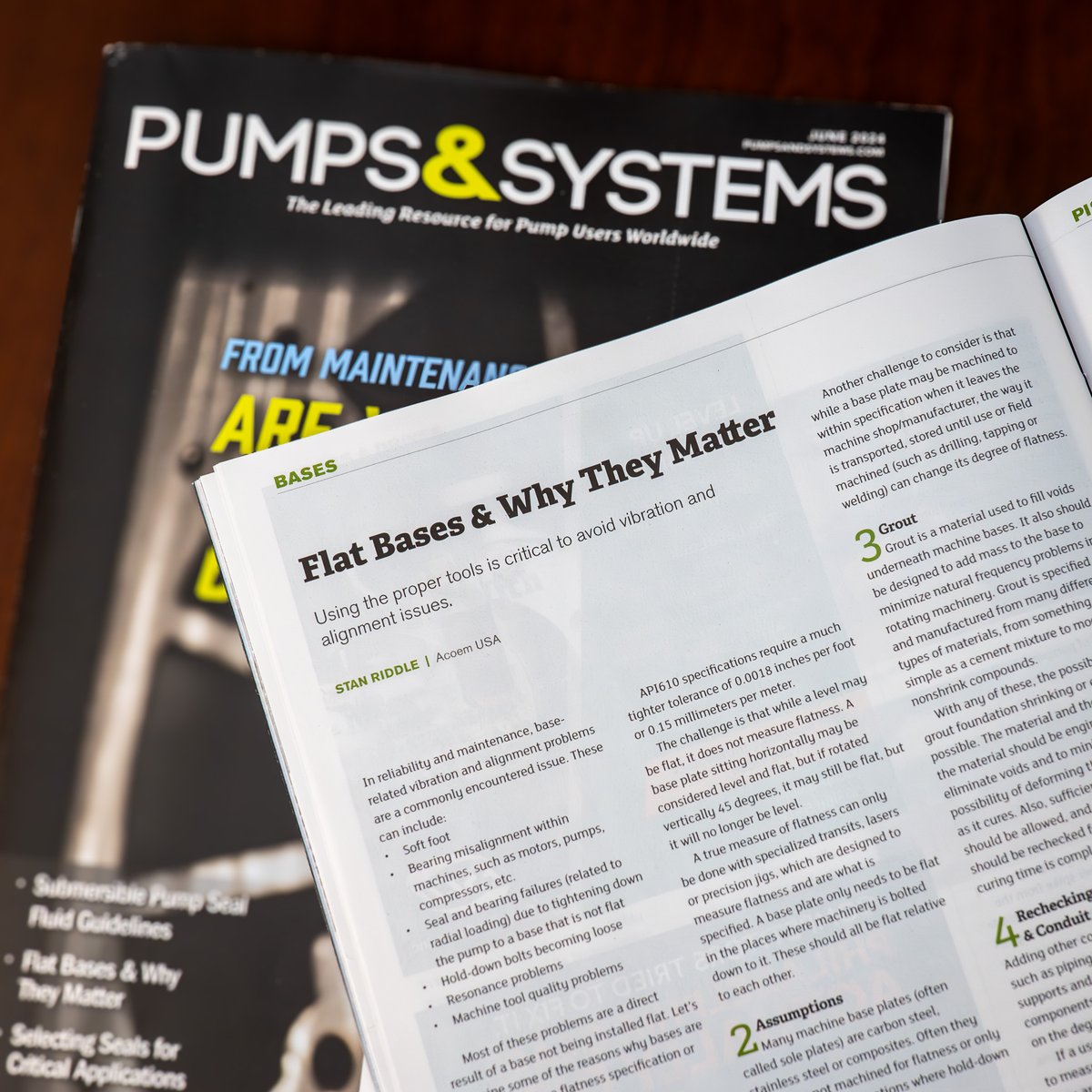 AcoemUSA's tweet image. Explore the critical role of base flatness with Stan Riddle&apos;s latest article in this month&apos;s issue of Pumps &amp;amp; Systems. From soft foot issues to resonance problems, discover why precise flatness matters: pumpsandsystems.com/flat-bases-why… 

@PumpsSystemsMag #machinebase #flatness #AcoemUSA