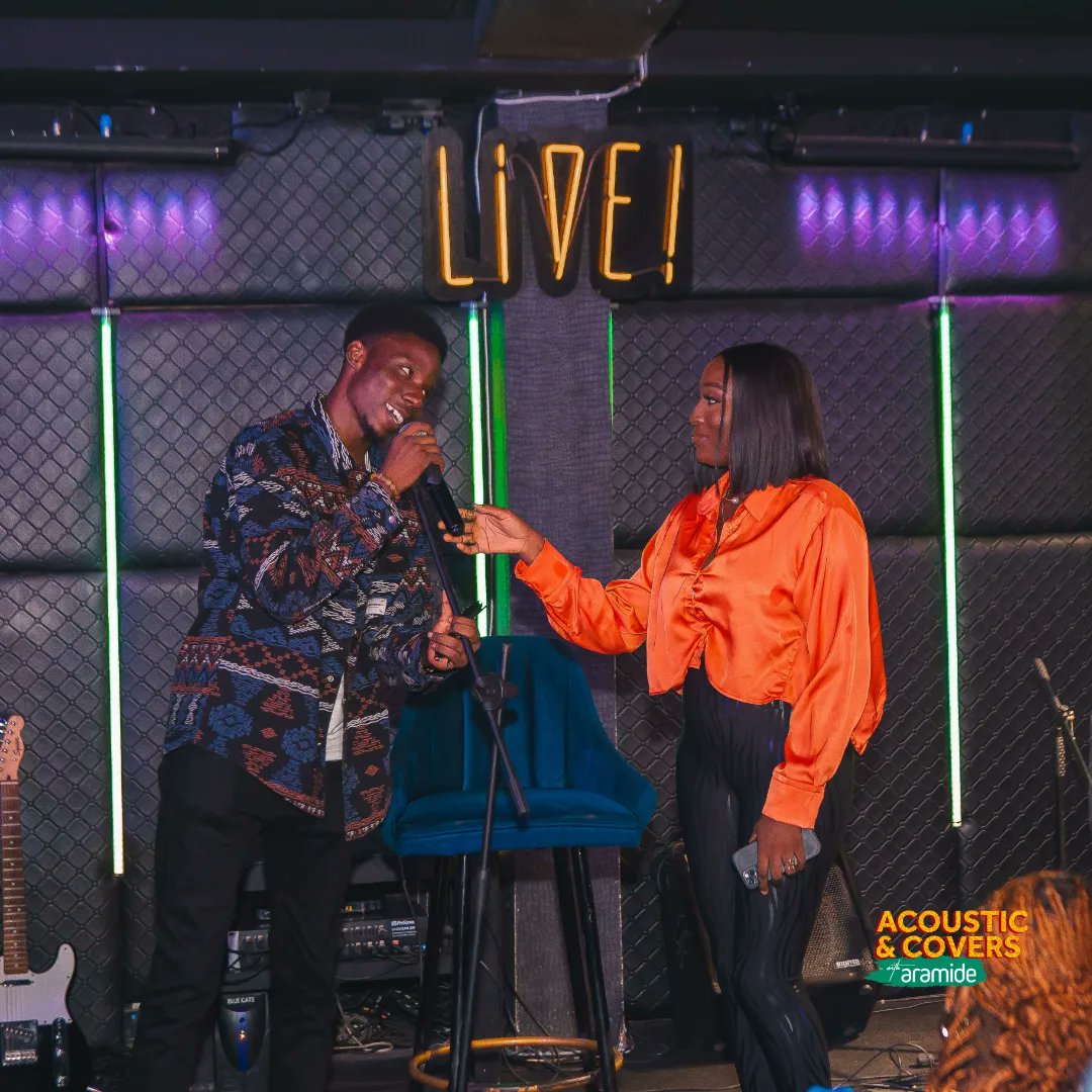 TMBeing's tweet photo. Had a very beautiful time performing at the last edition of the exclusive Acoustics and Covers with @AramideMusic. 💕
Cheers to great music!
#music #love #beautiful #TMB #aramide https://t.co/bNpxp078Ks