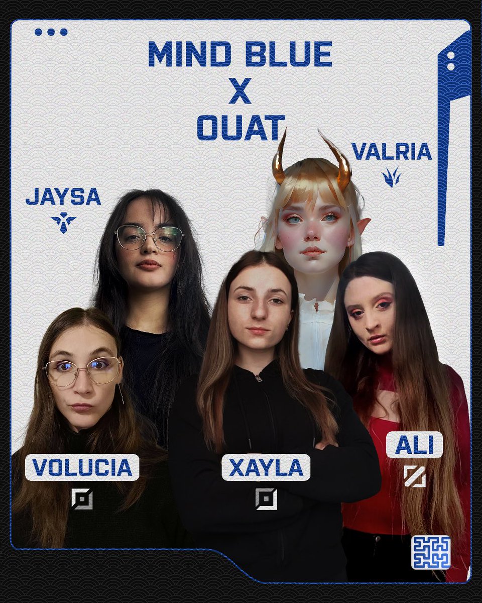 ⚠️ANNONCE⚠️

C’est avec une énorme fierté que nous vous annonçons notre équipe féminine en collaboration avec nos amis <a href="/ouat_lol/">Once Upon A Team</a> pour la Coupe des étoiles!💙❤️

⚔️ <a href="/Volibiee/">Volucia</a> 
🌳 <a href="/Valria_Einar/">Emilia "Valria" Majzner</a> 
🪄 <a href="/aQuietSwan/">Ali</a> 
🏹 @Xayyla_ 
🛡️ <a href="/itsjaysaa/">Jaysa 🇹🇳</a> 

#MindToWin