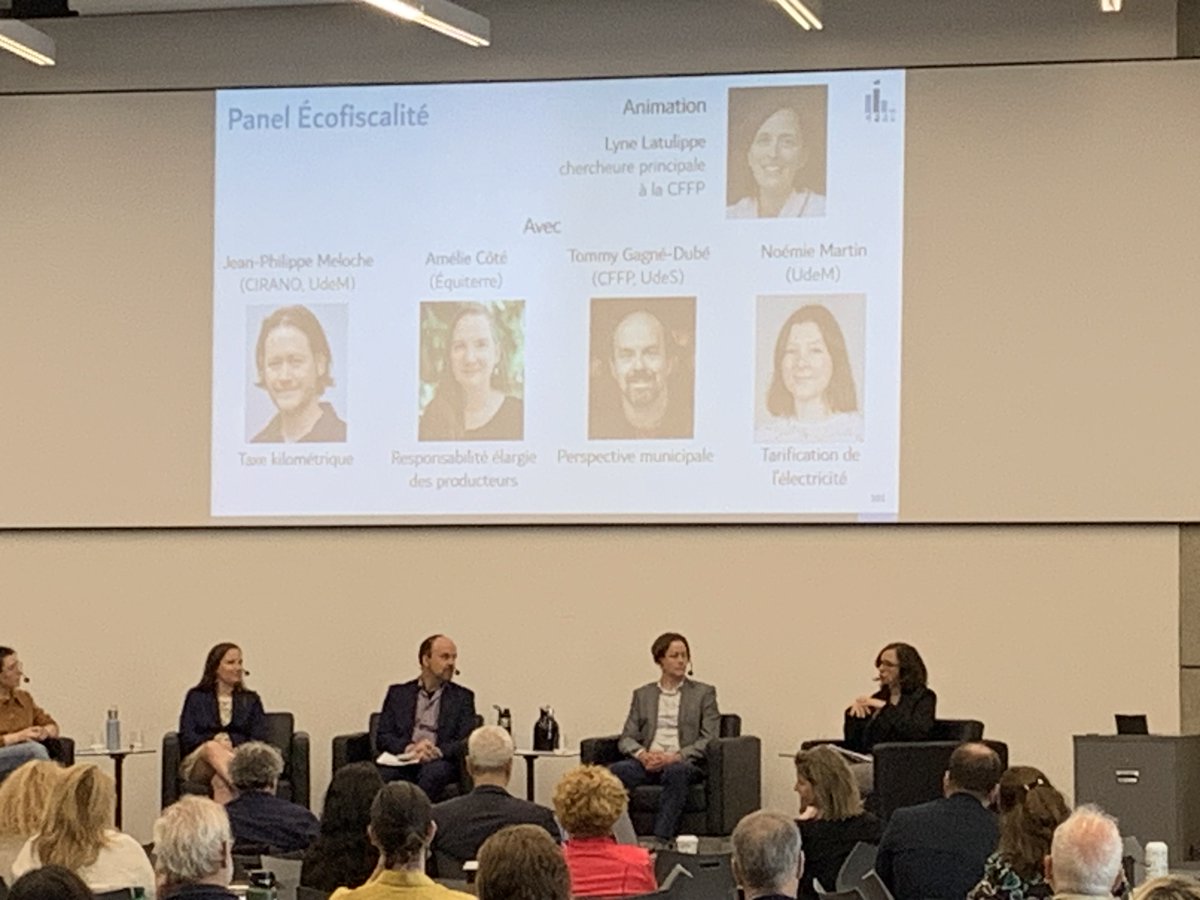 Chaire fiscalitéUdeS (@chairefiscalite) on Twitter photo La journée de réflexion CFFP 2024 – Intégrer le développement durable : de la fiscalité aux finances publiques se déroule en ce moment. Notre premier panel porte sur l'écofiscalité avec <a href="/LLatulippe10/">Lyne Latulippe</a>, Jean-Philippe Meloche, Amélie Côté, Tommy Gagné-Dubé et Noémie Martin. La journée de réflexion CFFP 2024 – Intégrer le développement durable : de la fiscalité aux finances publiques se déroule en ce moment. Notre premier panel porte sur l'écofiscalité avec <a href="/LLatulippe10/">Lyne Latulippe</a>, Jean-Philippe Meloche, Amélie Côté, Tommy Gagné-Dubé et Noémie Martin.