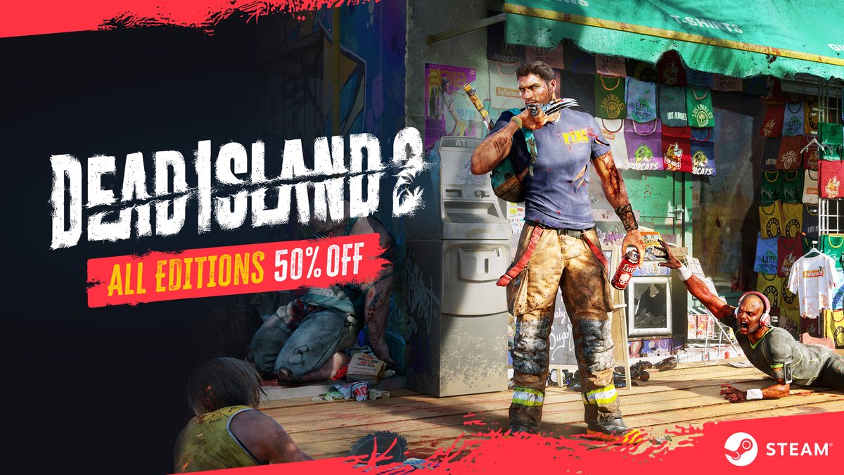 Slice 50% off all editions &amp; expansion pass on Steam! New to the zompocalypse or ready to upgrade? Join the slay now! 🔥

brnw.ch/Summer_Steam_D…

#DeadIsland #SeeYouInHELLA #DeadIsland2onSteam