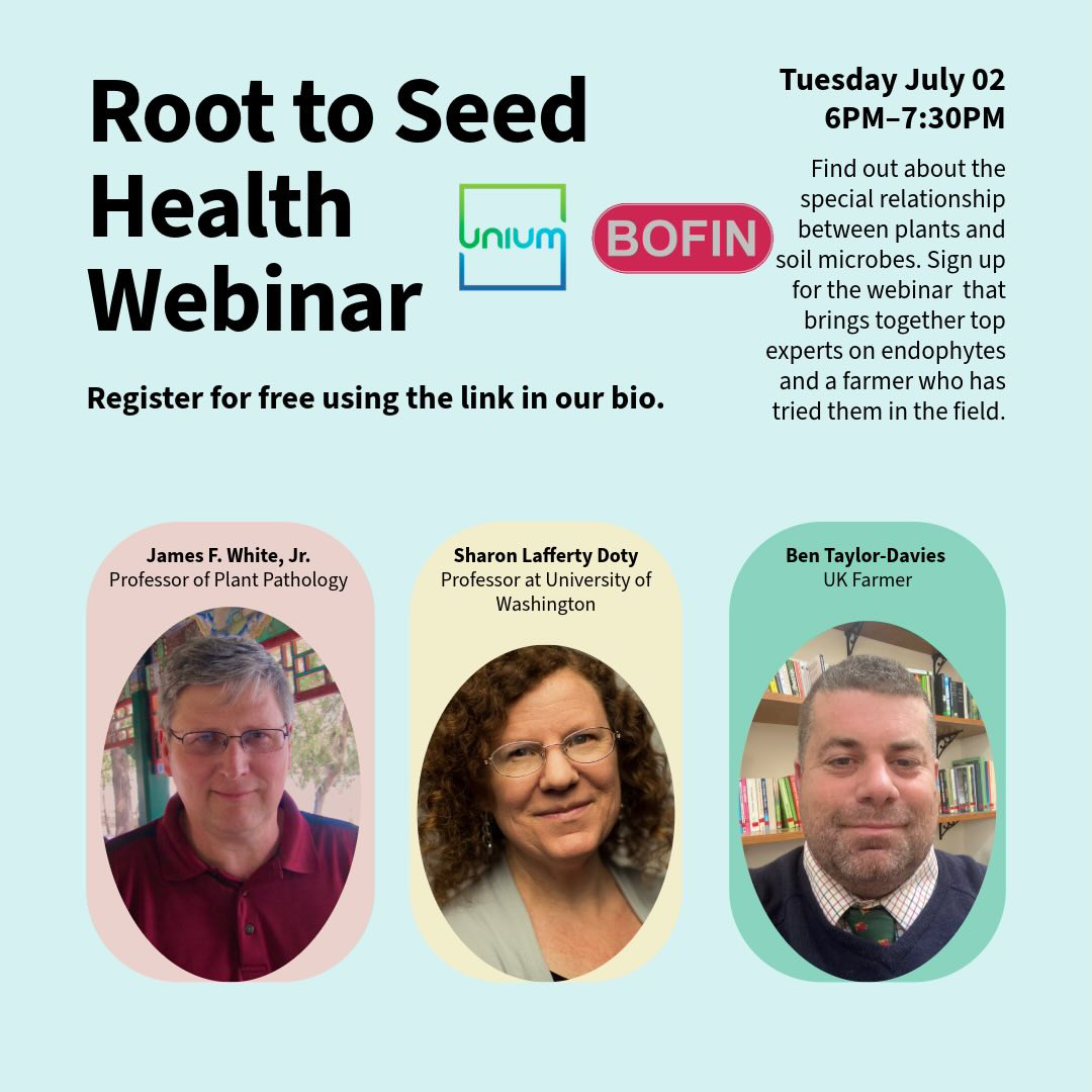 uniumbioscience's tweet image. 🚨SAVE THE DATE🚨

Join Unium &amp;amp; BOFIN on 2nd July 6pm (BST) for an educational evening on endophytes with leading researchers from the US!

To book, visit: us06web.zoom.us/webinar/regist…

#biologicals #biostimulants #bioscience
