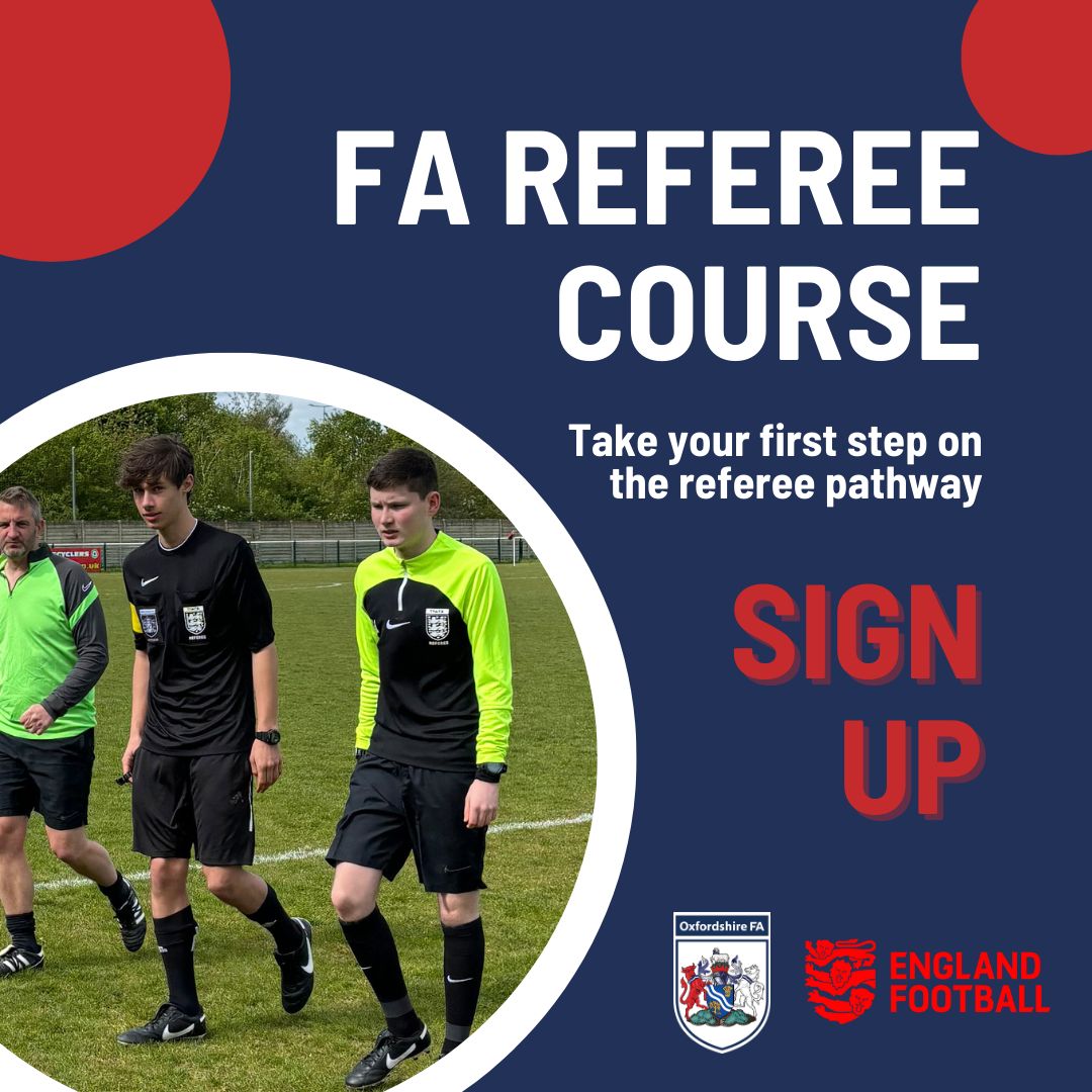 Get into refereeing! We have confirmed dates for our next FA Referees Course, taking place at The Oxford Academy - and aspiring refs can book a place now. This is the first step on the refereeing pathway, taken by the nation's leading officials!

👉 buff.ly/4adeh3z