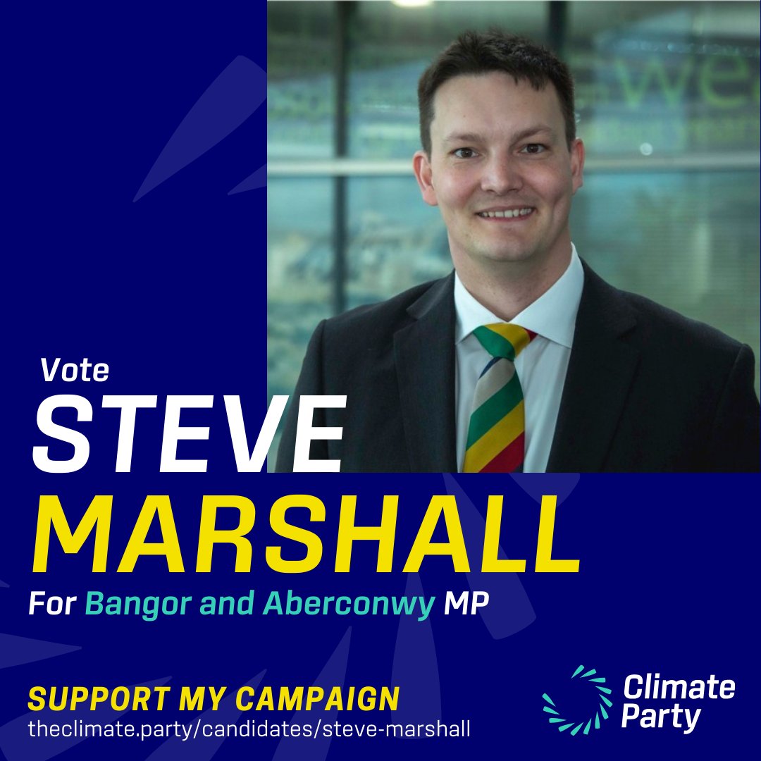 Meet the CLIMATE PARTY candidate for ...
BANGOR and ABERCONWY - Steve Marshall : 
“Leading the Way: Inspiring a Climate focused future for a Prosperous Britain” 
More on Steve here: 
theclimate.party/candidates/ste…

#climateelectionuk #climateelection