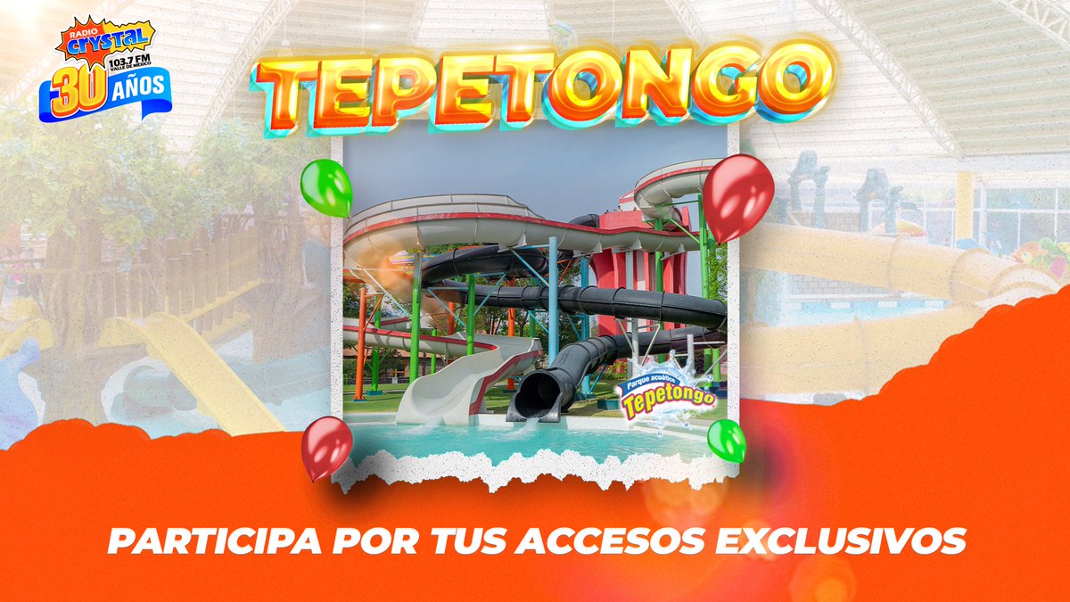 RadioCrystalMx's tweet image. Radio Crystal 103.7FM Valle de México 🧡 te invita a pasar un día único en Tepetongo en compañía de tu papá y dos personas más.💦 🏊🏻‍♂️

Atento a todos nuestros turnos en vivo, participa con los locutores y gana tus accesos exclusivos. 🎟️ ✍🏻😎

#RadioCrystal #Tepetongo #VADM🧡 📻 💦