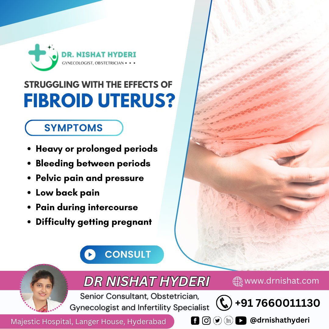 drnishathyderi's tweet photo. Are you experiencing heavy menstrual bleeding, pelvic pain, or frequent urination? These could be symptoms of fibroid uterus, a common condition among women of reproductive age.

📞 call: 7660011130

🌐 Visit: https://t.co/hcHQNfGrgZ

#fibroiduterus #womenshealth #gynecology https://t.co/93hyWCrodd