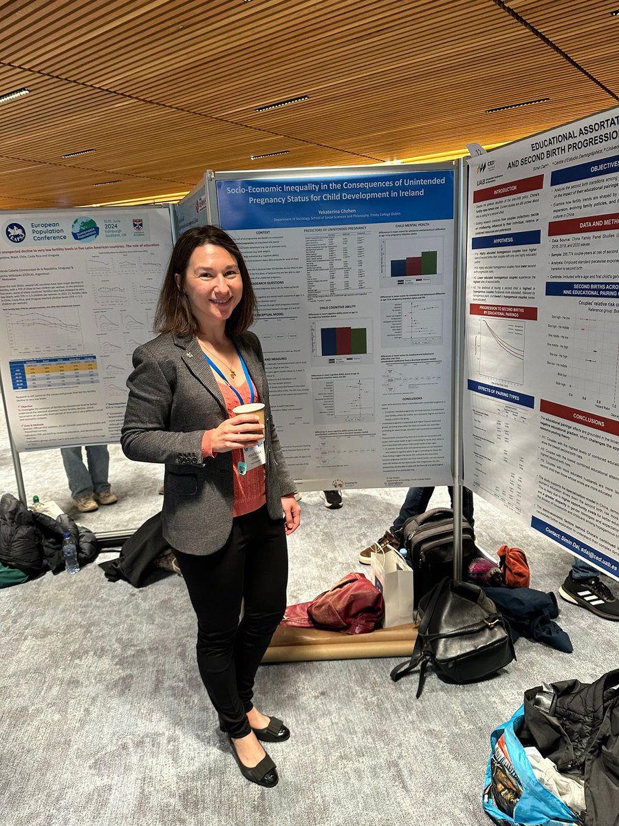 <a href="/kat_chzhen/">Kat Chzhen</a> from <a href="/TCDsociology/">Department of Sociology, Trinity College Dublin</a> presented her poster at #EPC2024

Socio-Economic Inequality in the Consequences of Unintended Pregnancy Status for Child Development in Ireland