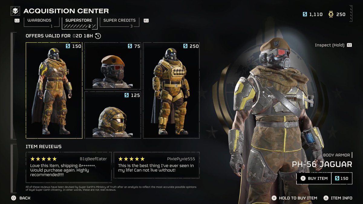 HelldiversAlert's tweet image. New superstore items