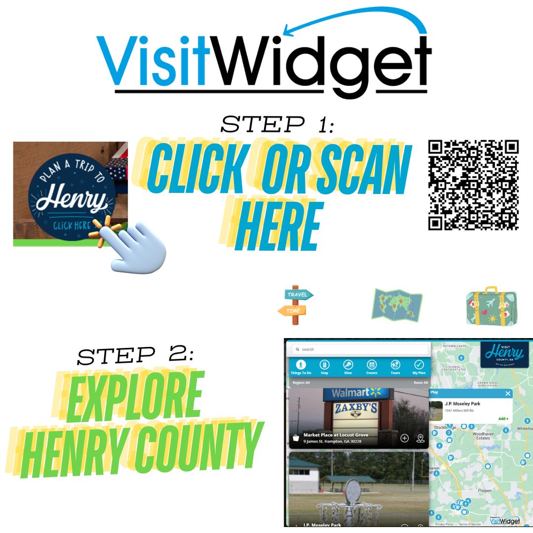 visithenrycoga's tweet image. Need help planning your visit to Henry
County?
We can help you!

Go to: VisitHenryCountyGeorgia.com

Step 1: Click the circle that says "Plan A Trip to Henry"
in  bottom corner of the homepage

Step 2: Use interactive map tool to create a
personalized experience

#BetterExplored