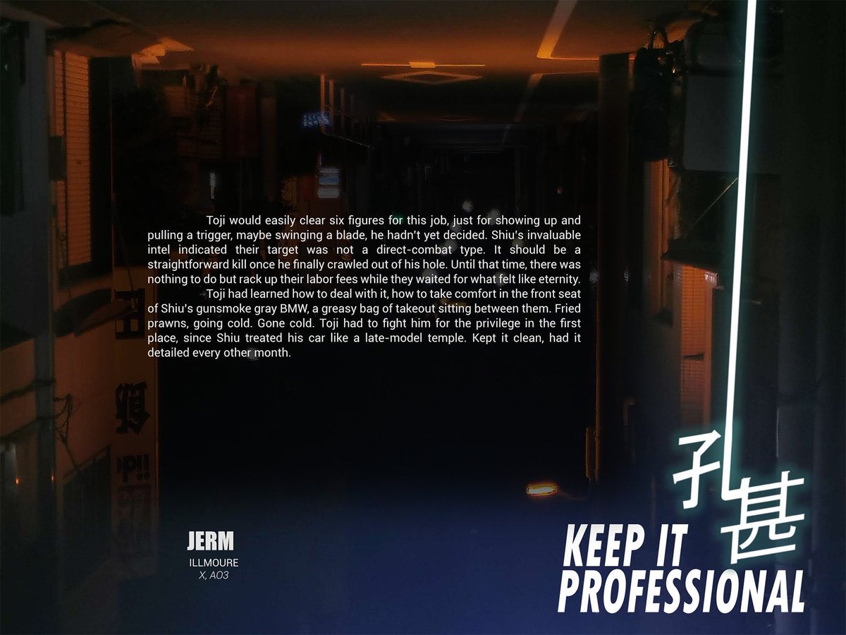 Wrote a whole fic about Shiu and Toji in the car for <a href="/ShiuTojiZine/">Keep it Professional - ZINE AVAILABLE</a> which you can get for FREE on June 15th! Look forward to it!