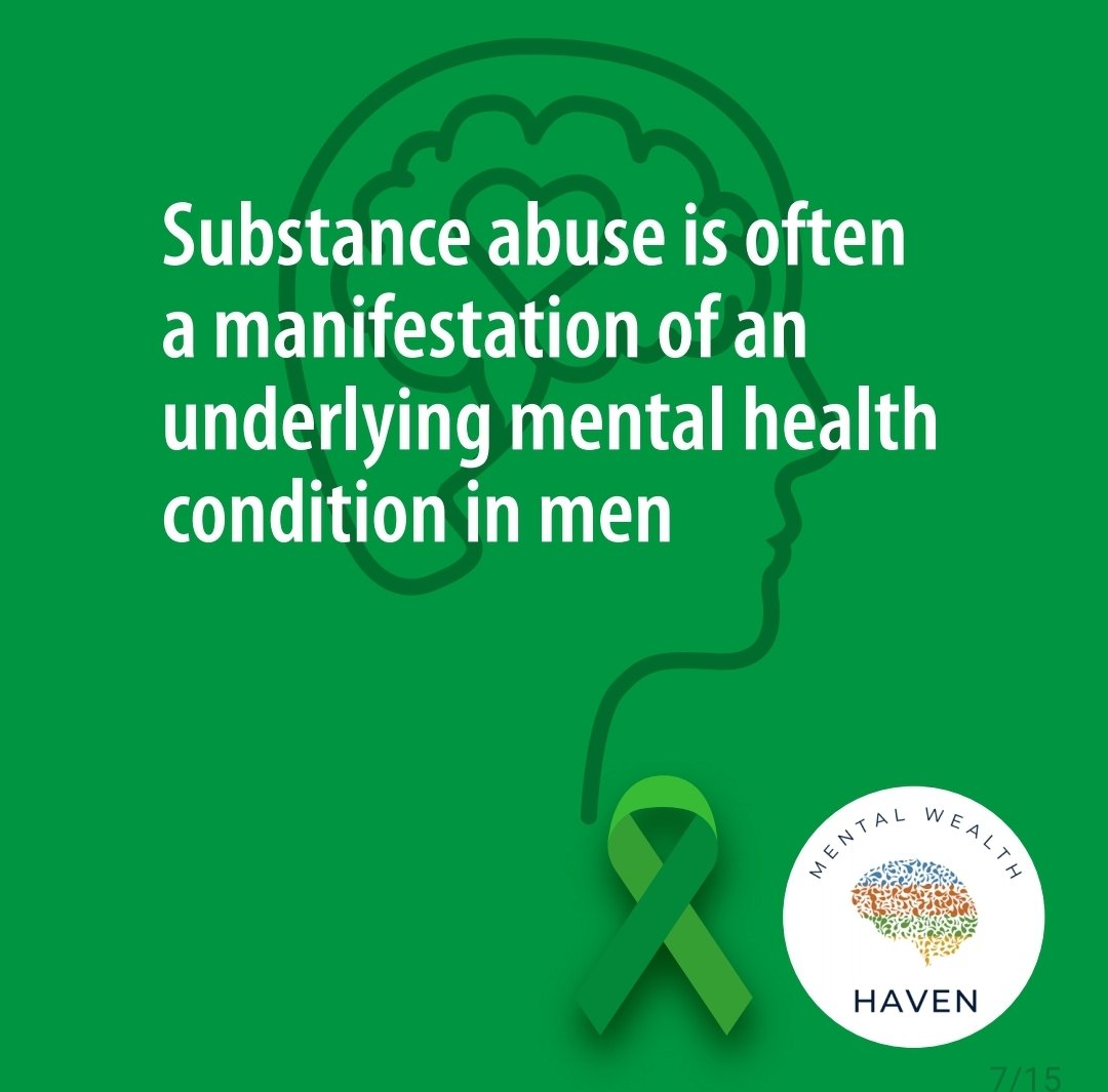Many men abuse substances as a coping mechanism, escape, &amp; or as a form of self medication from an underlying mental health condition..e.g depression, anxiety, adhd

#mensmentalhealthawarenessmonth
#MentalHealthAwareness