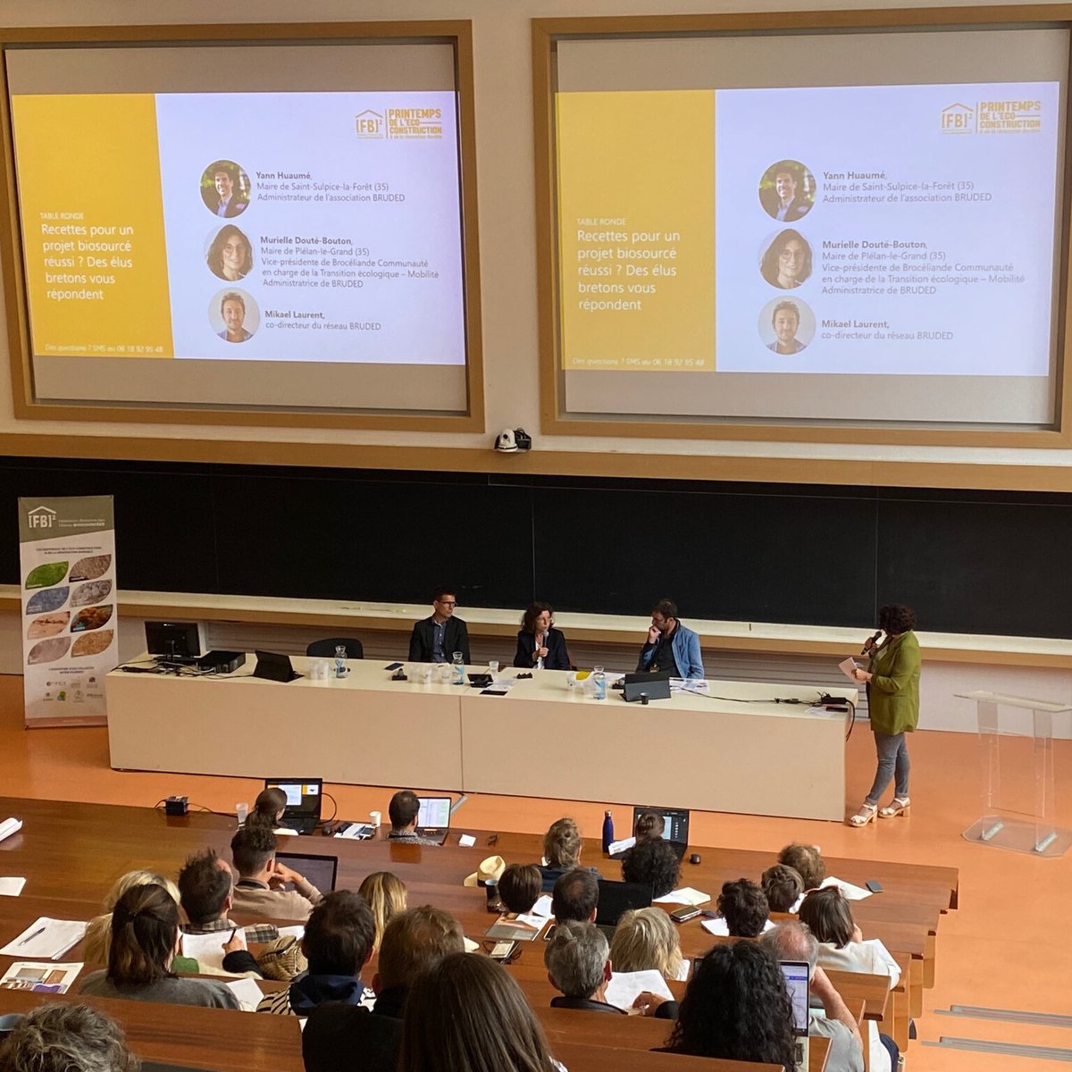 Journée du Printemps de l'#écoconstruction à #Rennes : table-ronde ce matin avec les retours d'expérience de collectivités (Yann Huaumé / Saint-Sulpice-la-Forêt, Murielle Douté-Bouton / Plélan-le-Grand, Valérie Tabart / Laurenan (22), Mikael Laurent / BRUDED).

<a href="/FB2_biosources/">FB2 - Fédération Bretonne des Filières Biosourcées</a>