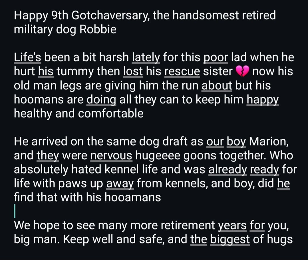 Heropawsuk's tweet photo. Happy 9th Gotchaversary RMWD Robbie
Working life isn't for all, and Robbie absolutely hated kennels, so I gained him early retirement. He's had a great retirement. Here's to more happy memories and pawesome retirement days
#raf #militarydog #shepherd #rafdog #lifeafterservice https://t.co/qE6WrhLkRs