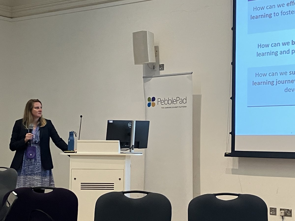 PebblePad's tweet photo. Beuna Galleposo and Harriet Thew from @UniversityLeeds on 'Enhancing professional identity' 

#PebbleBash https://t.co/aHkAcNmrqq
