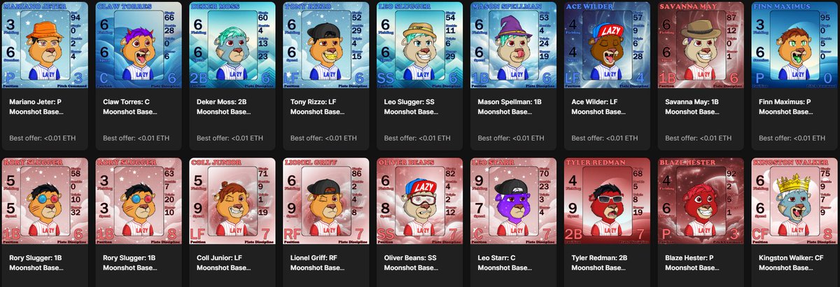 My #LazyCubs are ready to play <a href="/Moonshot_BSBL/">Moonshot Baseball</a> 
There are still some available on <a href="/opensea/">OpenSea</a> - go get yourself a cub 🦁(Savanna is the best)  

opensea.io/collection/moo…