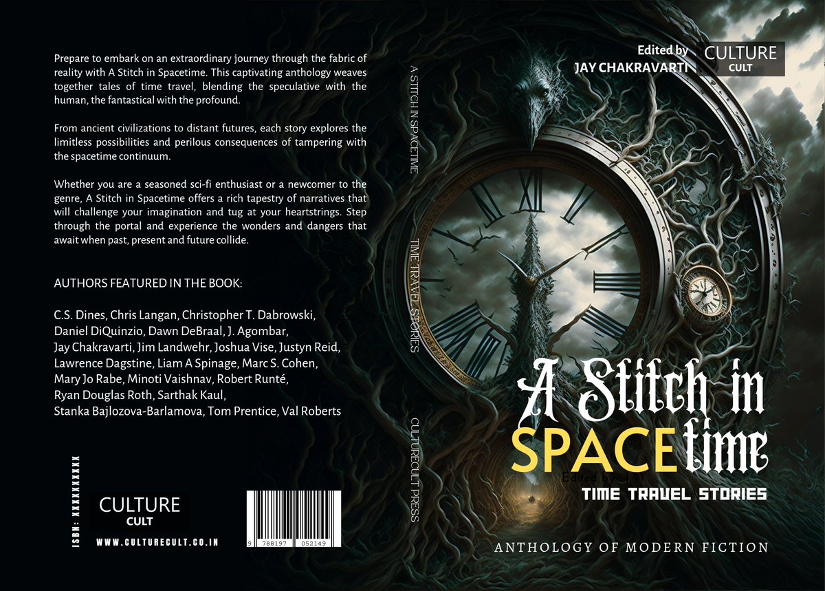Revealing the #cover of "A Stitch in SpaceTime" - featuring 22 #TimeTravel stories, edited by <a href="/jagannath13/">Jay Chakravarti</a>

Coming this month!

#BookRelease #CoverReveal #scifistories #sciencefictionanthology #timetravel #timetravelstories #scifianthology