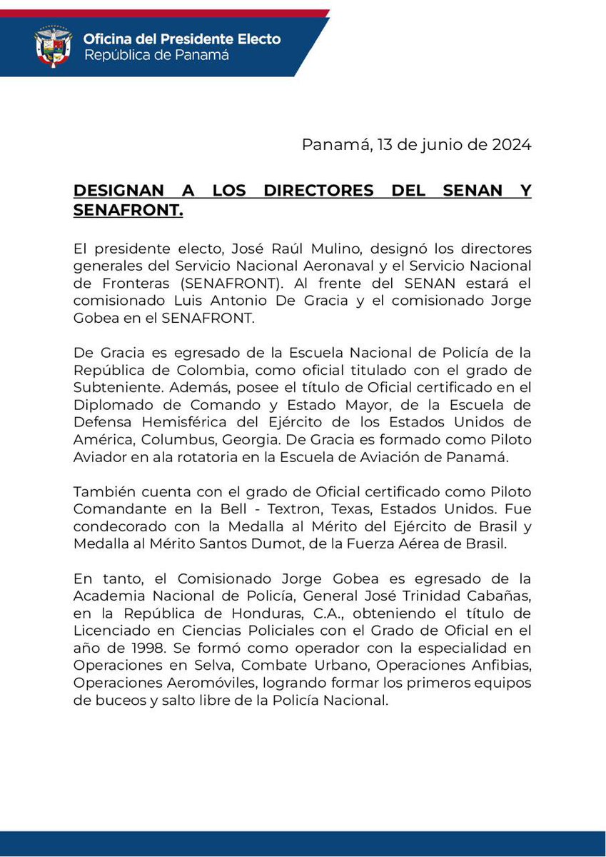 Presidencia de la República de Panamá tweet media