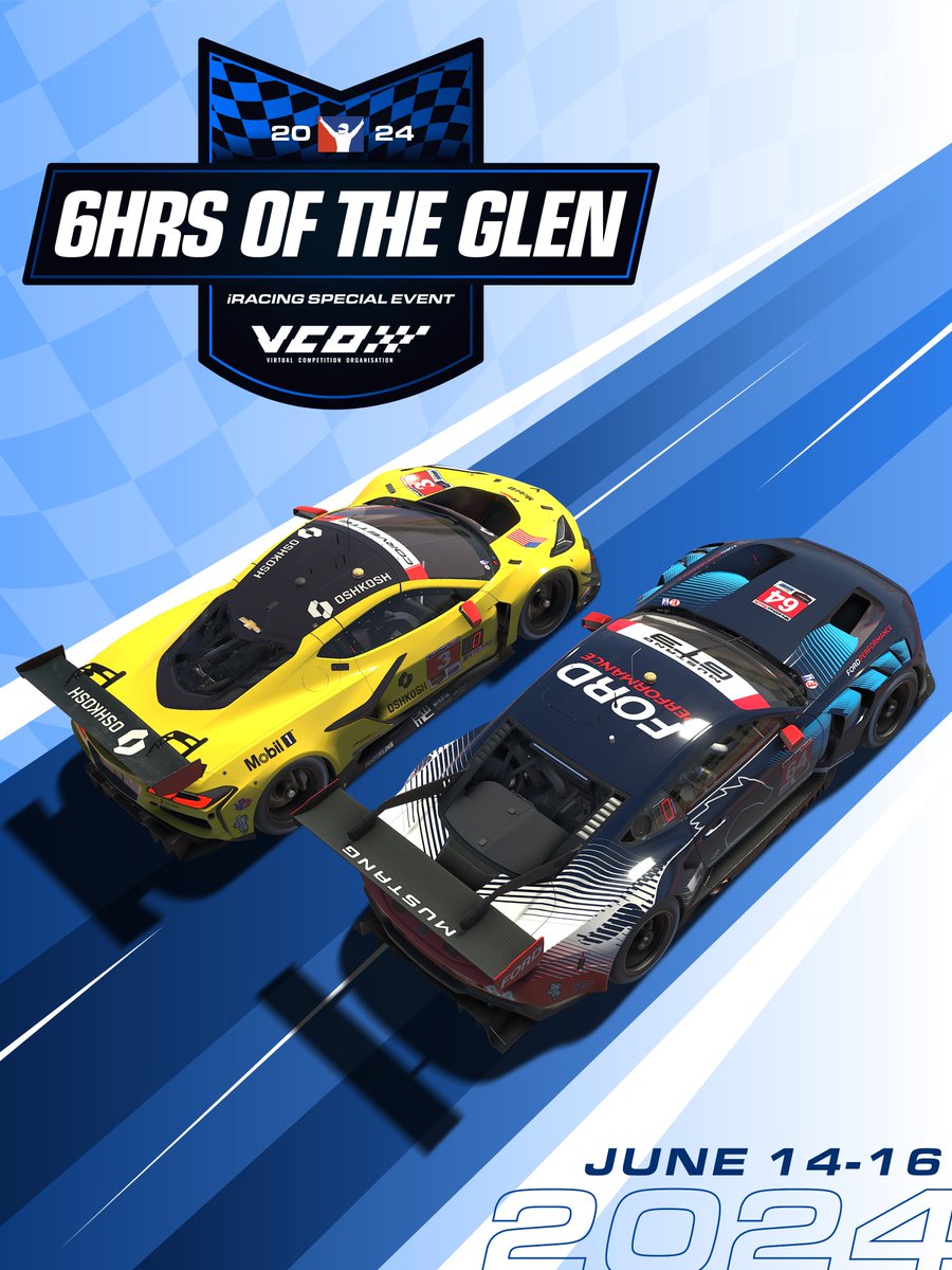 The iRacing 6 Hours of the Glen Powered by <a href="/vcoesports/">VCO 🕹🏎</a> is this weekend!

What will you be driving? 🎨