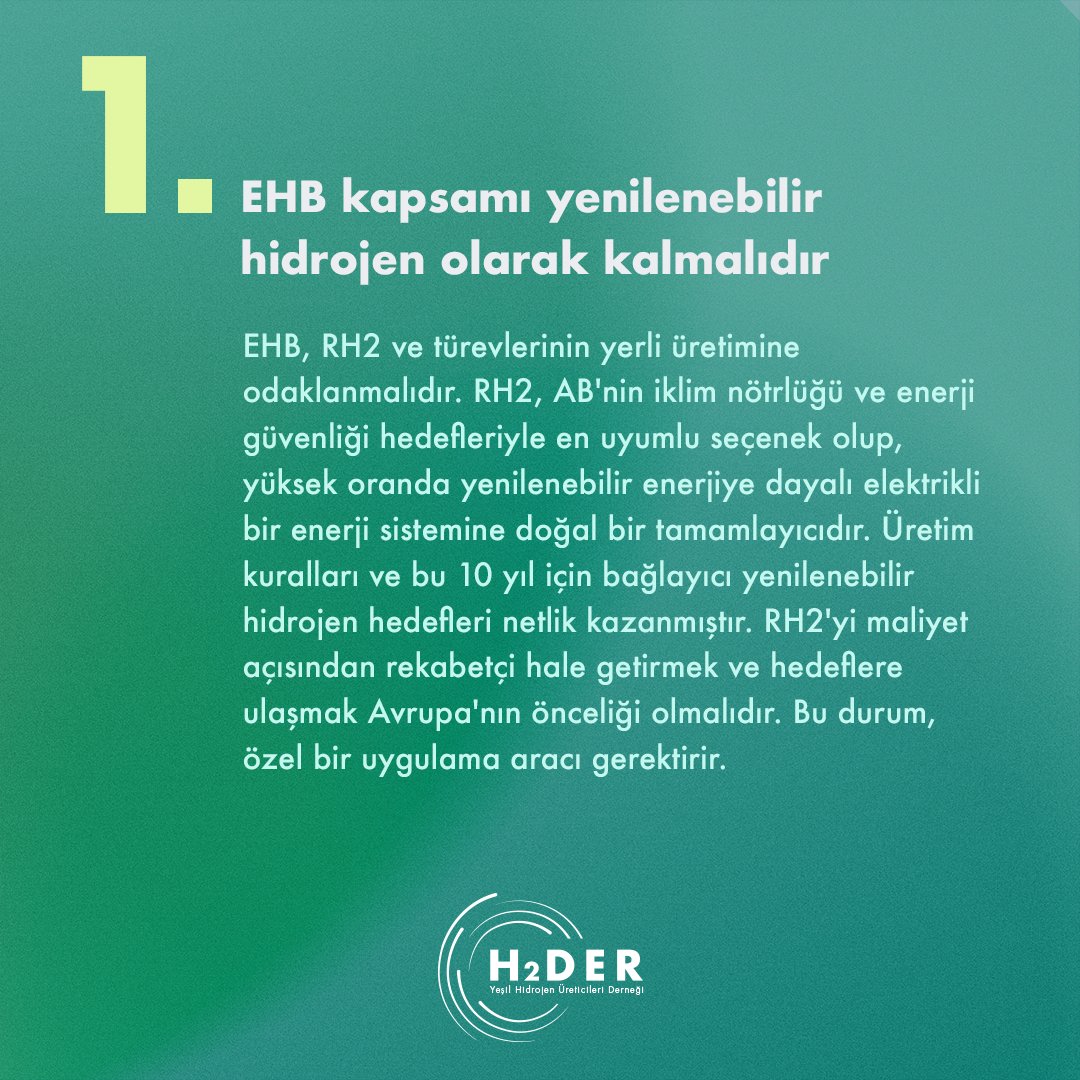 h2derofficial's tweet photo. Yenilenebilir Hidrojen Koalisyonu, EHB ikinci ihalesi için 8 maddelik değerlendirme ve önerilerde bulundu.
#H2DER #YeşilHidrojen #YeşilHidrojenGelecektir #YeşilHidrojenÜreticileriDerneği https://t.co/YnZrmmw5i8