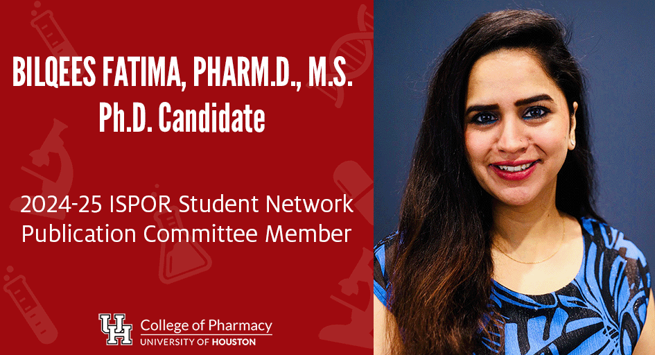 Congrats to PhD candidate Bilqees Fatima on appointment to @ISPOR Student Network Publication Committee