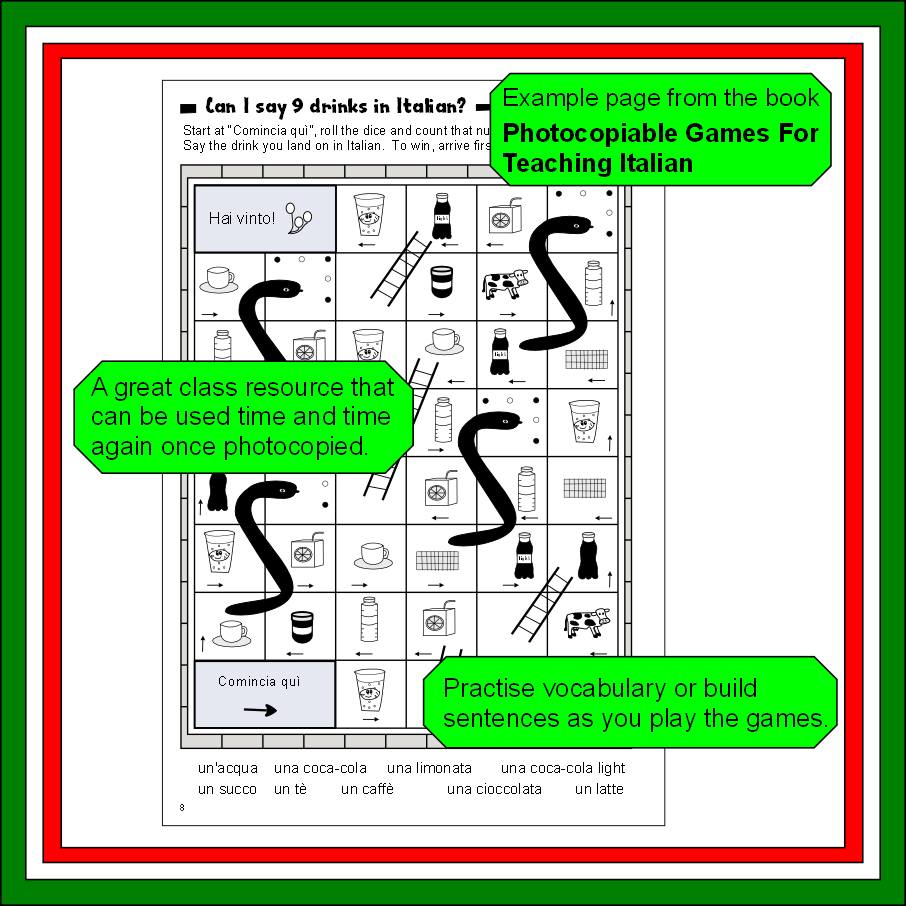 FunItalian_kids's tweet photo. Language games motivate learners and are a nice treat in the summer term! My book Photocopiable Games For Teaching Italian is packed full of games. Amazon link is https://t.co/k401A3FfRt RRP £12.99 #ItalianForKids #LearnItalian #ItalianForChildren #ItalianKS2 #ItalianKS3 #Italian https://t.co/cBkb4e2Coe