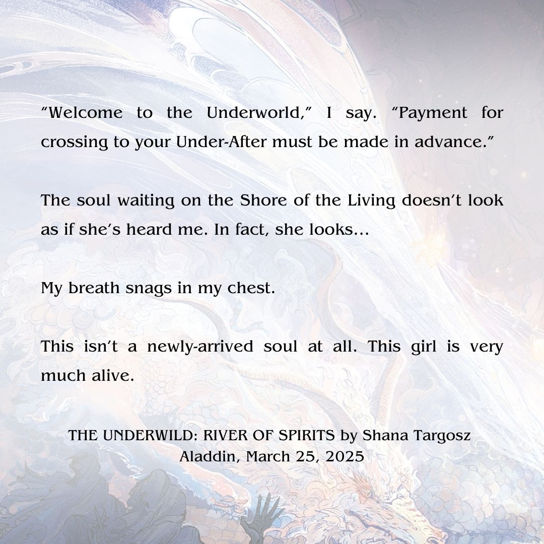 Shana Targosz, THE UNDERWILD RIVER OF SPIRITS🐦⬛ (@shanatargosz) on Twitter photo The time has come! I’m overjoyed to share the cover for THE UNDERWILD: RIVER OF SPIRITS!
✨Stunning cover illustration by <a href="/danlinz_art/">Danlin Zhang</a>
✨Book designed by Karin Paprocki
✨Sprayed edges
✨Coming March 25, 2025 (Aladdin books) <a href="/SimonKIDS/">Simon Kids</a>
#coverreveal #kidlit #books #mgescapades The time has come! I’m overjoyed to share the cover for THE UNDERWILD: RIVER OF SPIRITS!
✨Stunning cover illustration by <a href="/danlinz_art/">Danlin Zhang</a>
✨Book designed by Karin Paprocki
✨Sprayed edges
✨Coming March 25, 2025 (Aladdin books) <a href="/SimonKIDS/">Simon Kids</a>
#coverreveal #kidlit #books #mgescapades