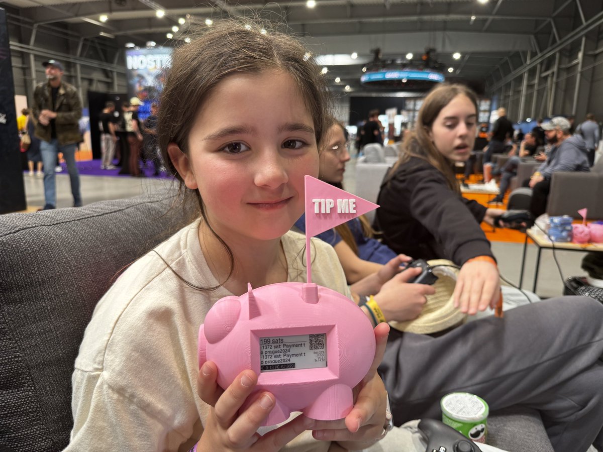 RobotechyShop's tweet photo. Tips accepted here for the kids who are running the gaming and 3D printing area at @BTCPrague 2024. @_gamertron_ @LightningPiggy @BenGWeeks @nathan_day @Princey21M Tips are split to the kids each way using @lnbits splits extension. Lightning Address: prague2024@demo.lnpiggy.com https://t.co/2I0lJd3adk