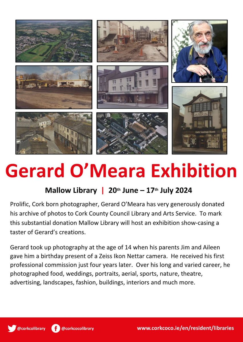 Gerard O’Meara exhibit in Mallow Library will run from 20th June to 17th July.  It is a small taste of Gerard’s lifetime of work, all of which he has kindly donated to Cork County Council’s Library and Arts Service and is well worth seeing.

@corkcocolibrary