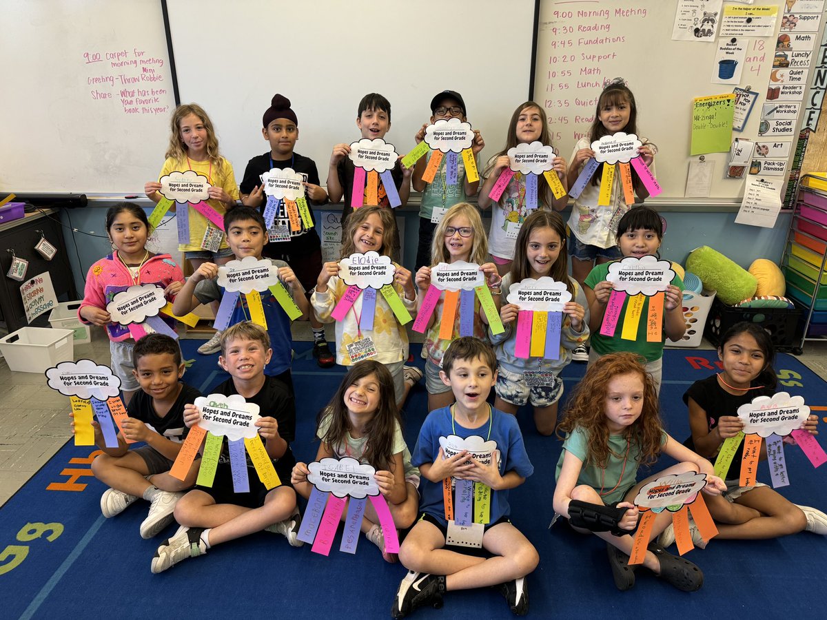 Today we reflected on our hopes and dreams — which we created in September! 2nd graders were so proud to notice how many of their goals they accomplished this year! ⭐️ <a href="/RobertHunterES/">Robert Hunter</a>