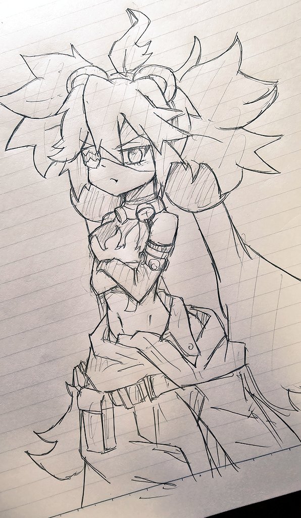 今日はPC点けたら部屋ファッキンホットになるのでアナログで新しく描きたいキャラの練習… 