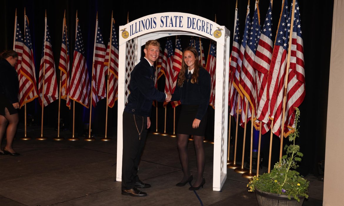 redbudffa's tweet photo. Yesterday, two Red Bud FFA members received their State Degree. We are EXTREMELY proud of these individuals as this is the highest award that a member in Illinois FFA can receive, and only 2% of members receive this award!! #redbud132 https://t.co/tX21SKk7g6