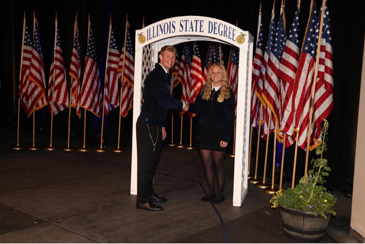 Yesterday, two Red Bud FFA members received their State Degree. We are EXTREMELY proud of these individuals as this is the highest award that a member in Illinois FFA can receive, and only 2% of members receive this award!! #redbud132