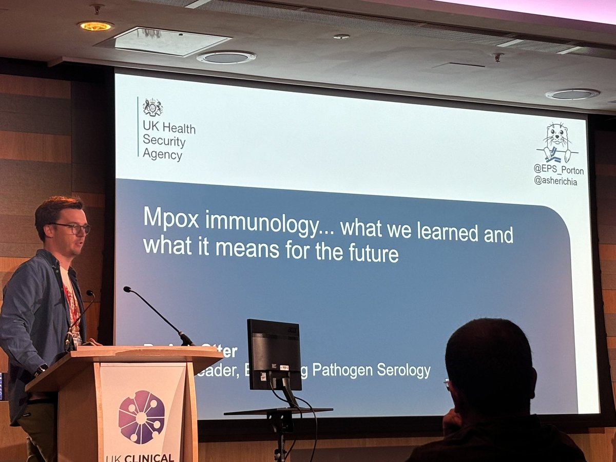 Professor Alex Richter (@alexrichter3) on Twitter photo <a href="/asherichia/">Ash Otter</a> speaking on Mpox at the #CVNUK2024 <a href="/CVN_UK/">UK Clinical Vaccine Network</a> showing the global ongoing infection risk and the <a href="/UKHSA/">UK Health Security Agency</a> response <a href="/asherichia/">Ash Otter</a> speaking on Mpox at the #CVNUK2024 <a href="/CVN_UK/">UK Clinical Vaccine Network</a> showing the global ongoing infection risk and the <a href="/UKHSA/">UK Health Security Agency</a> response