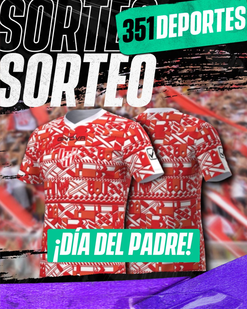 351Deportes's tweet photo. 🇦🇹 ¡REGALO PARA EL DÍA DEL PADRE!

🔥 SORTEAMOS una remera prepartido de #Instituto, gentileza de @Gloriamania1918.

🤔 ¿Cómo participar?
✅ Seguí a @351Deportes
✅ RT la publicación
✅ Etiqueta a tus amigos en los comentarios

🏅 Este domingo 16/06 comunicamos el/la ganador/a. https://t.co/VJ3eambUXR