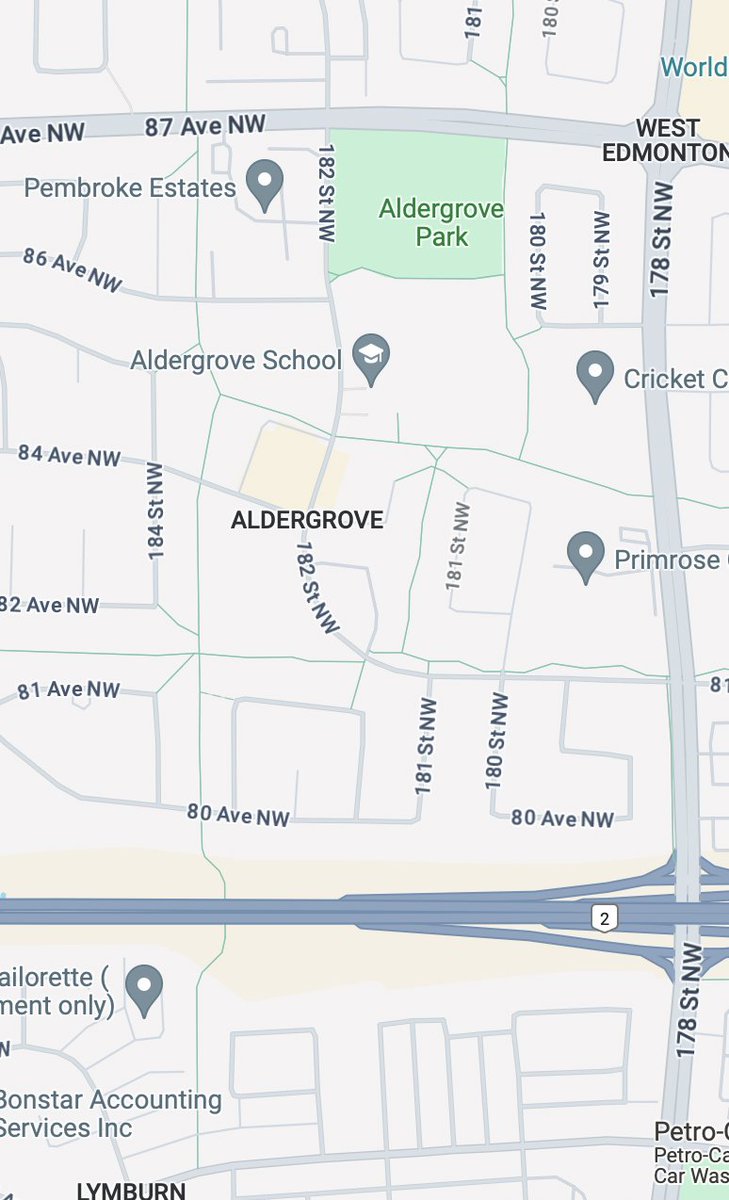 nunymare's tweet photo. @mommypedals @asadyyc Not sure if you've left yet, but the neighborhood connector MUP (green path) using the overpass over Whitemud might be a better option to 87. https://t.co/yxRx7j8GP4