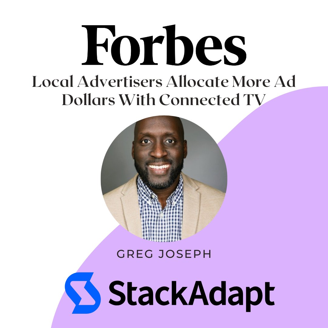 purpose_ww's tweet photo. Greg Joseph, VP of Inventory at @StackAdapt , featured in @Forbes! Local advertisers are boosting ad dollars in CTV, and he reveals why. Don’t miss out on the latest trends in digital advertising!
Read here: https://t.co/dFPz1i2k8s #CTV #AdvertisingTrends #Forbes #StackAdapt https://t.co/V8dJZS1ZnC